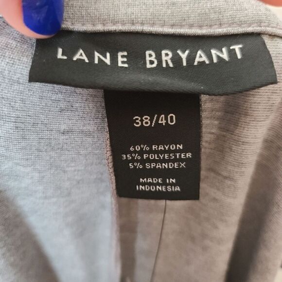 38 40 Lane Bryant Gray Ponte Ankle Relaxed Pant Pull On Pockets Flex Fit Stretch - Picture 7 of 7